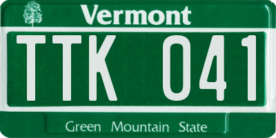 VT license plate TTK041