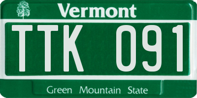 VT license plate TTK091