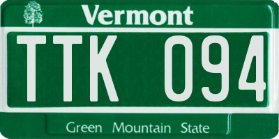 VT license plate TTK094