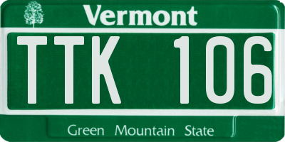 VT license plate TTK106