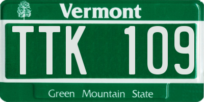 VT license plate TTK109