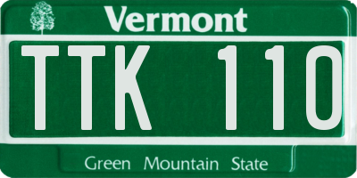 VT license plate TTK110