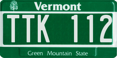 VT license plate TTK112