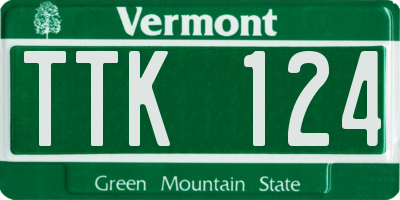 VT license plate TTK124