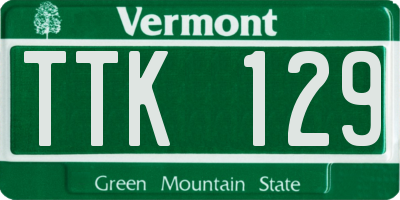 VT license plate TTK129