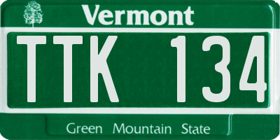 VT license plate TTK134