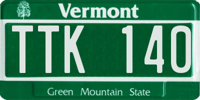 VT license plate TTK140