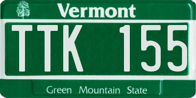 VT license plate TTK155