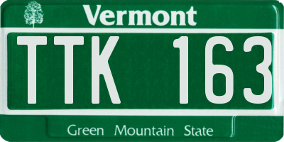 VT license plate TTK163