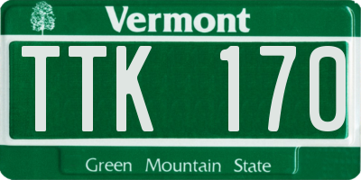 VT license plate TTK170
