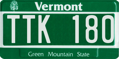 VT license plate TTK180