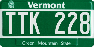 VT license plate TTK228