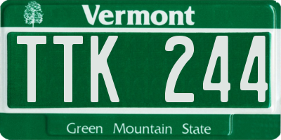 VT license plate TTK244