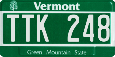 VT license plate TTK248