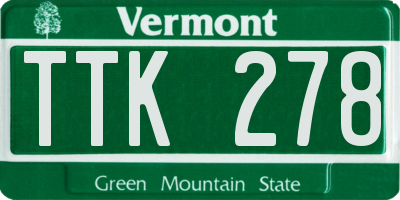 VT license plate TTK278