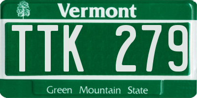 VT license plate TTK279