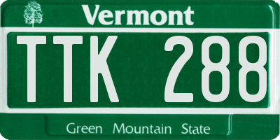 VT license plate TTK288