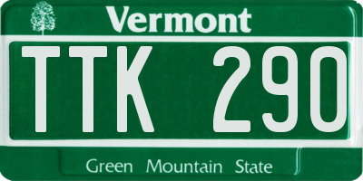 VT license plate TTK290