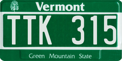 VT license plate TTK315