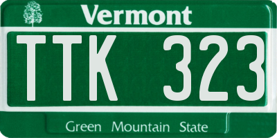 VT license plate TTK323