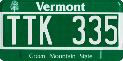 VT license plate TTK335
