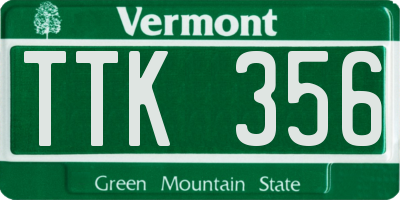 VT license plate TTK356