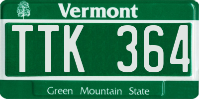 VT license plate TTK364