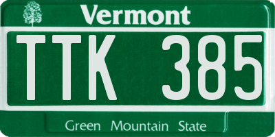 VT license plate TTK385