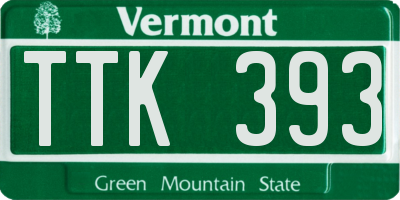 VT license plate TTK393