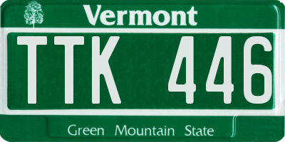 VT license plate TTK446