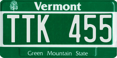 VT license plate TTK455
