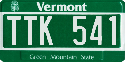 VT license plate TTK541