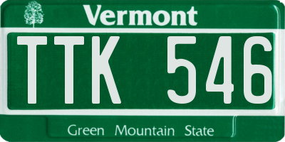 VT license plate TTK546