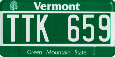 VT license plate TTK659