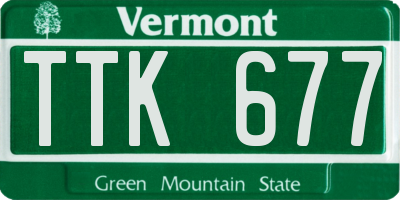 VT license plate TTK677