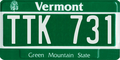 VT license plate TTK731
