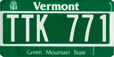 VT license plate TTK771