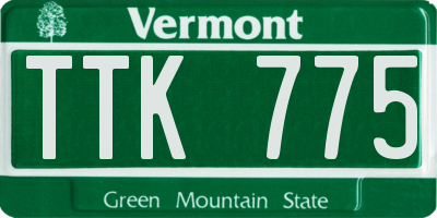 VT license plate TTK775