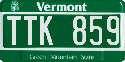 VT license plate TTK859
