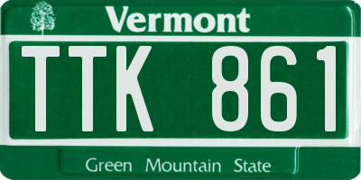 VT license plate TTK861