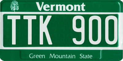 VT license plate TTK900