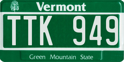 VT license plate TTK949