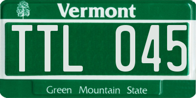 VT license plate TTL045
