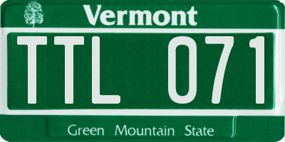 VT license plate TTL071