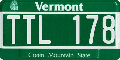 VT license plate TTL178