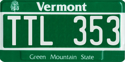 VT license plate TTL353