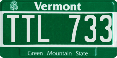 VT license plate TTL733