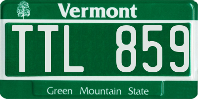 VT license plate TTL859