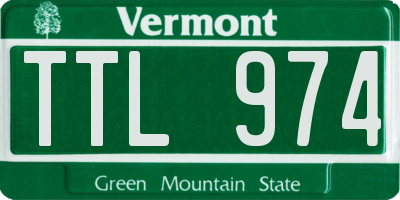 VT license plate TTL974