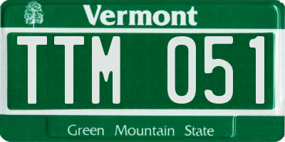 VT license plate TTM051
